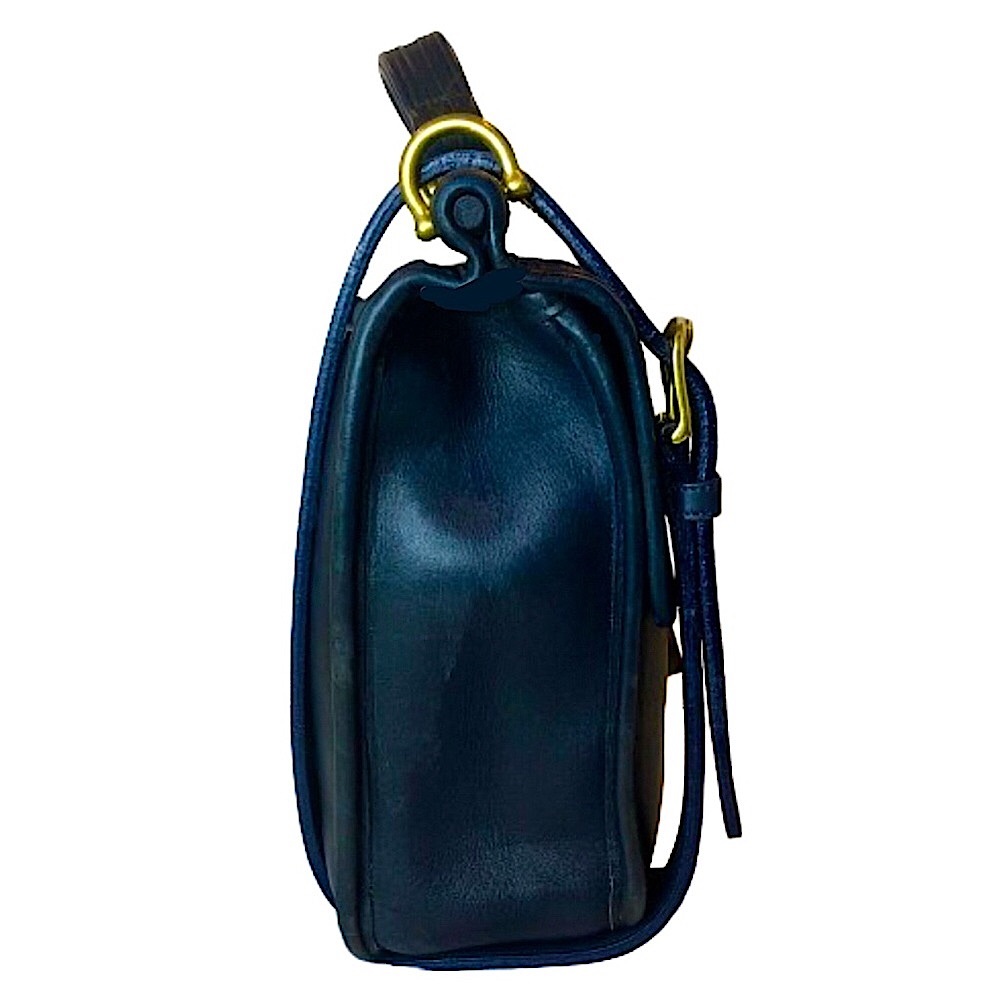 COACH WILLIS Navy Blue Glove Tanned Leather Shoulder Bag Vintage USA 9927 COA - Picture 6 of 17